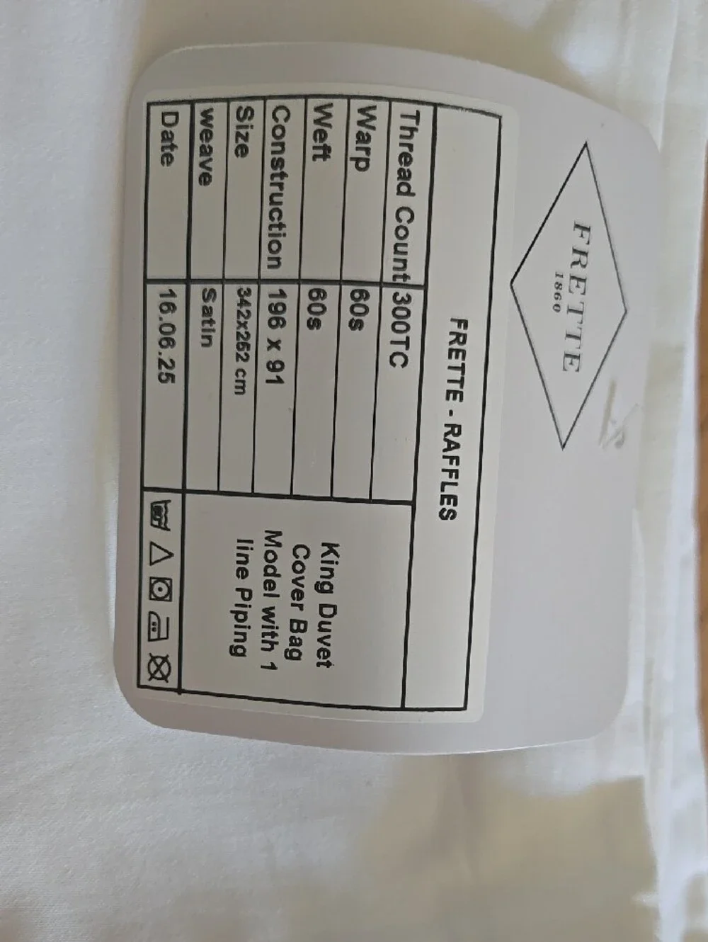 Frette White Luxury Duvet Cover 300 TC